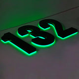 Waterproof RGB lighting sign Illuminated stainless steel elegant house numbers